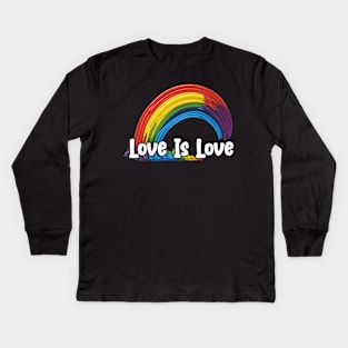 Prideful Skies LGBTQ gay pride Rainbow Colored Design Kids Long Sleeve T-Shirt